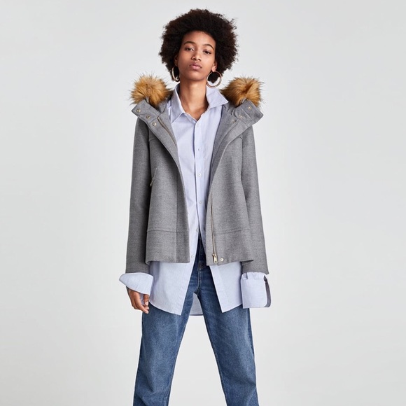 Zara Jackets & Blazers - NWT Zara Short Coat with Removable Fur